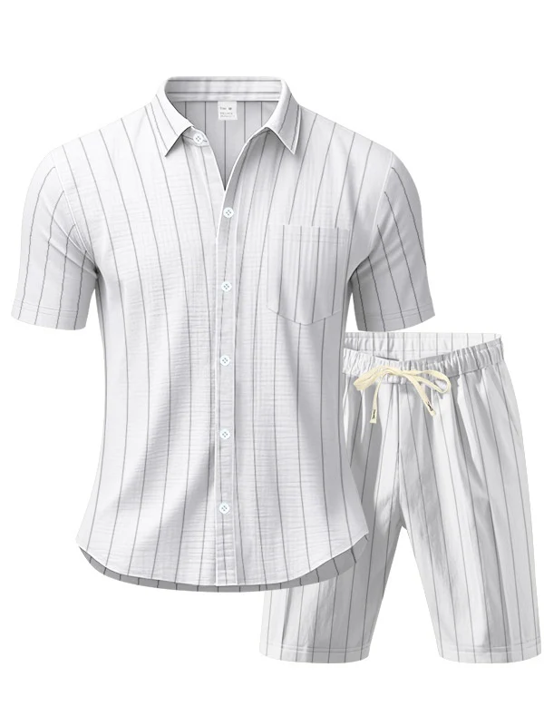 Flax Stripes Loose-fit Beach Set 2-piece Sets - Image 9
