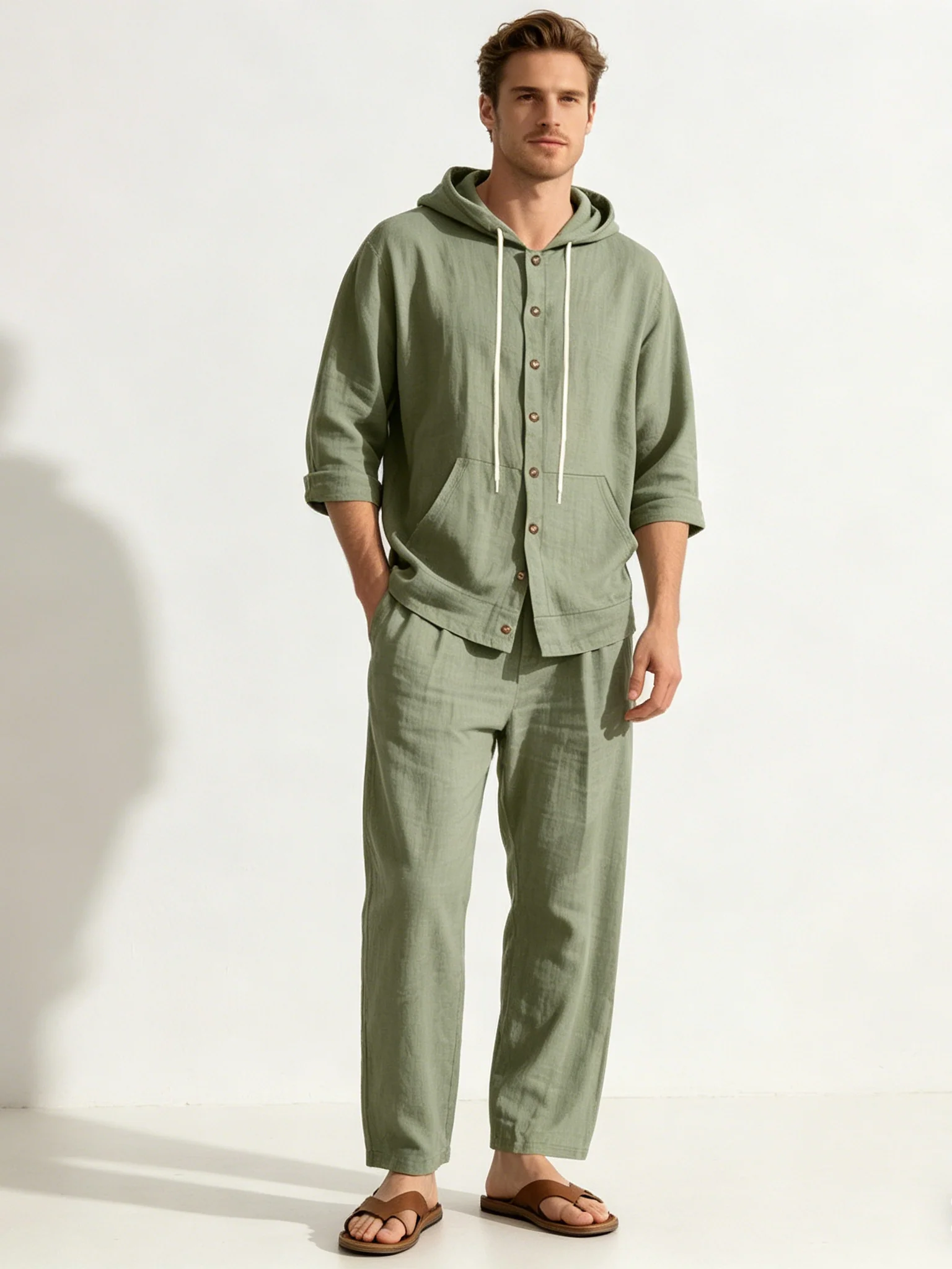 Leisure Flax Beach Hooded Set 2-piece Sets - Image 13