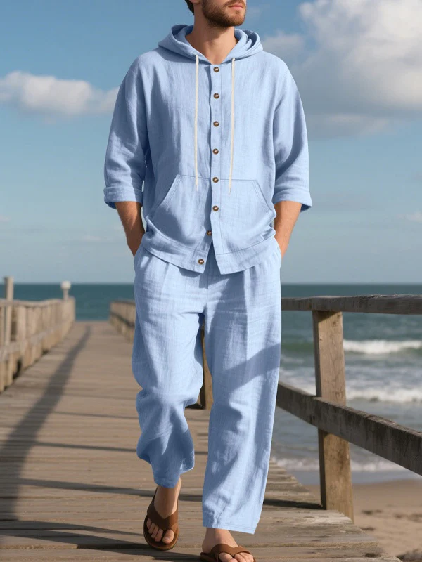 Leisure Flax Beach Hooded Set 2-piece Sets - Image 4