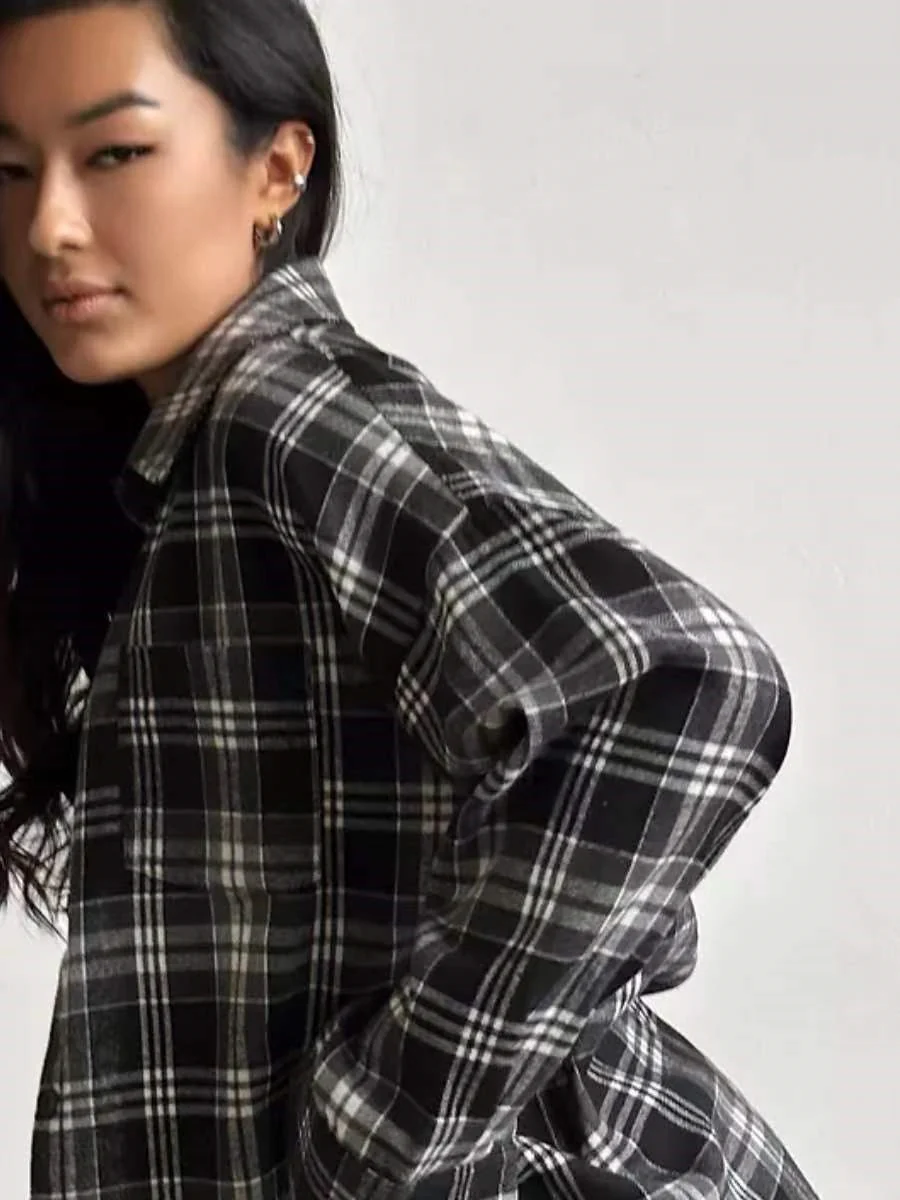 Plaid Oversize Coat Shirts - Image 5