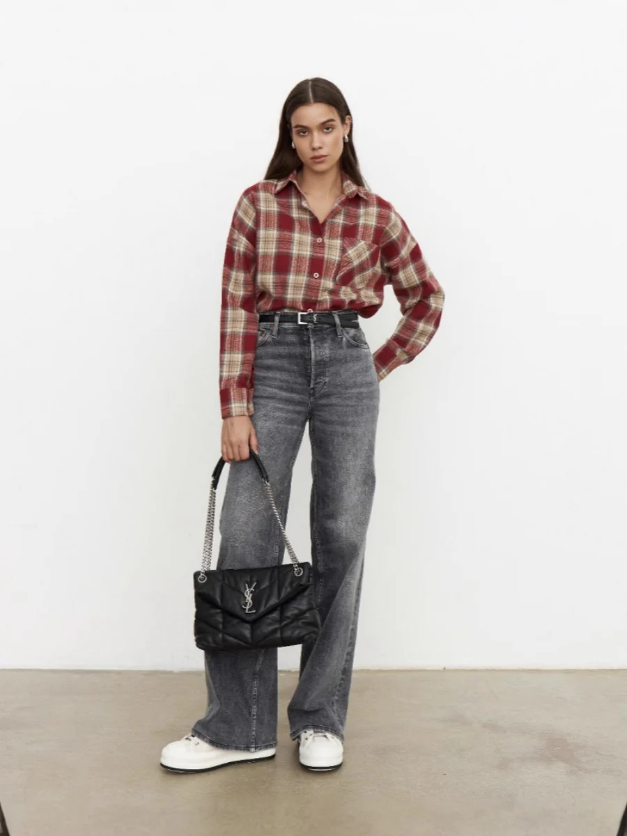 Plaid Oversize Coat Shirts - Image 15