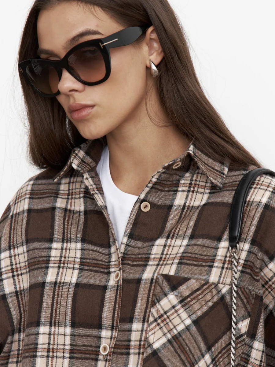 Plaid Oversize Coat Shirts - Image 2