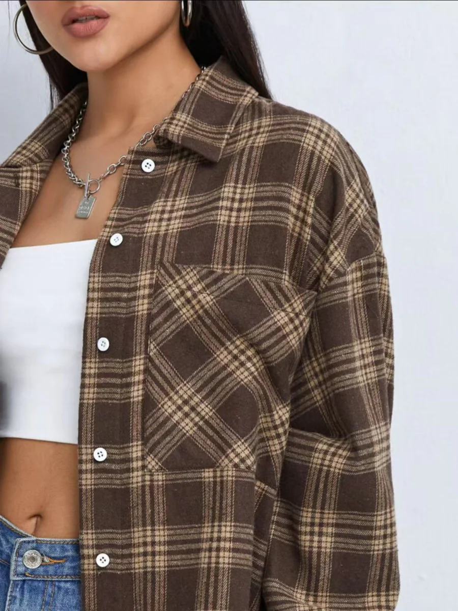 Plaid Oversize Coat Shirts - Image 22