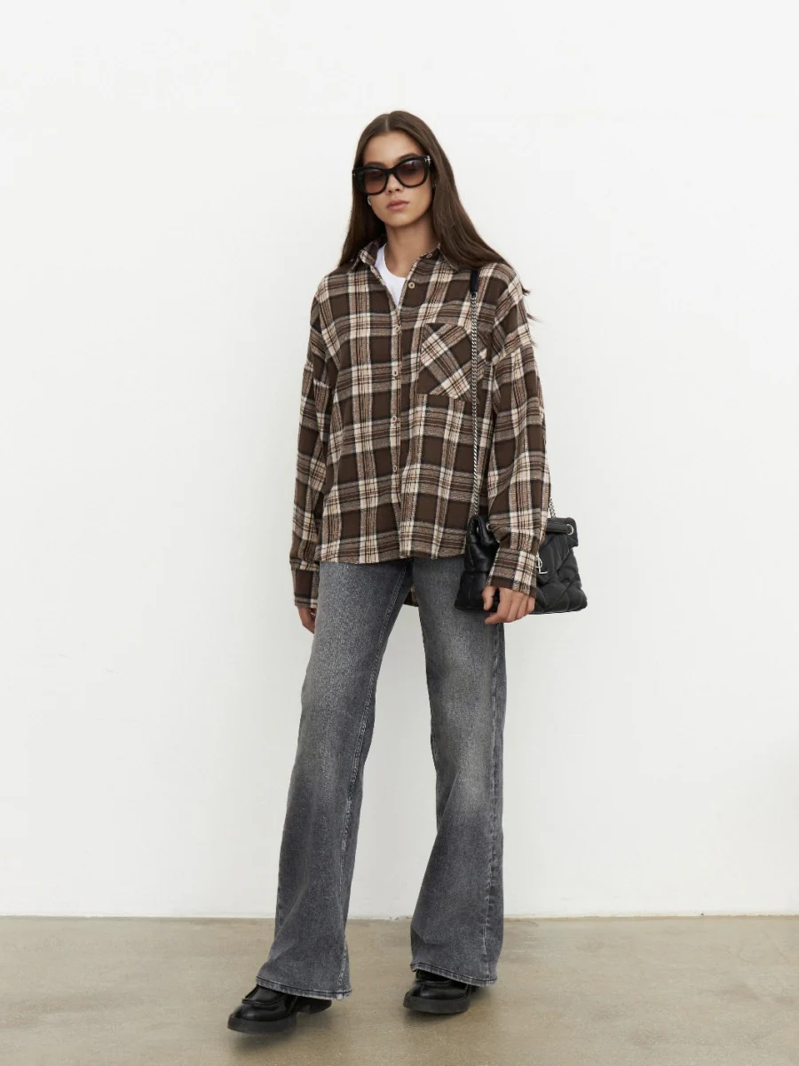 Plaid Oversize Coat Shirts - Image 4