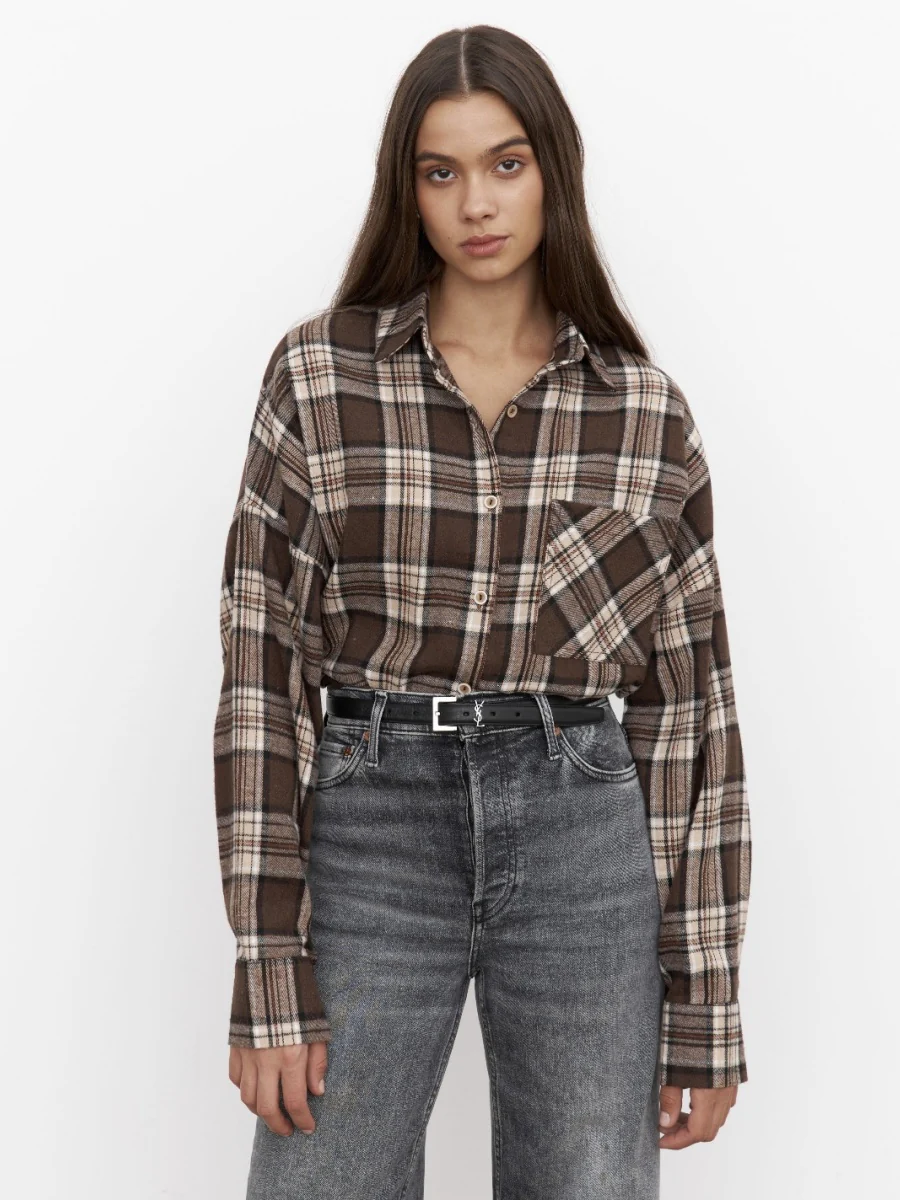 Plaid Oversize Coat Shirts - Image 5