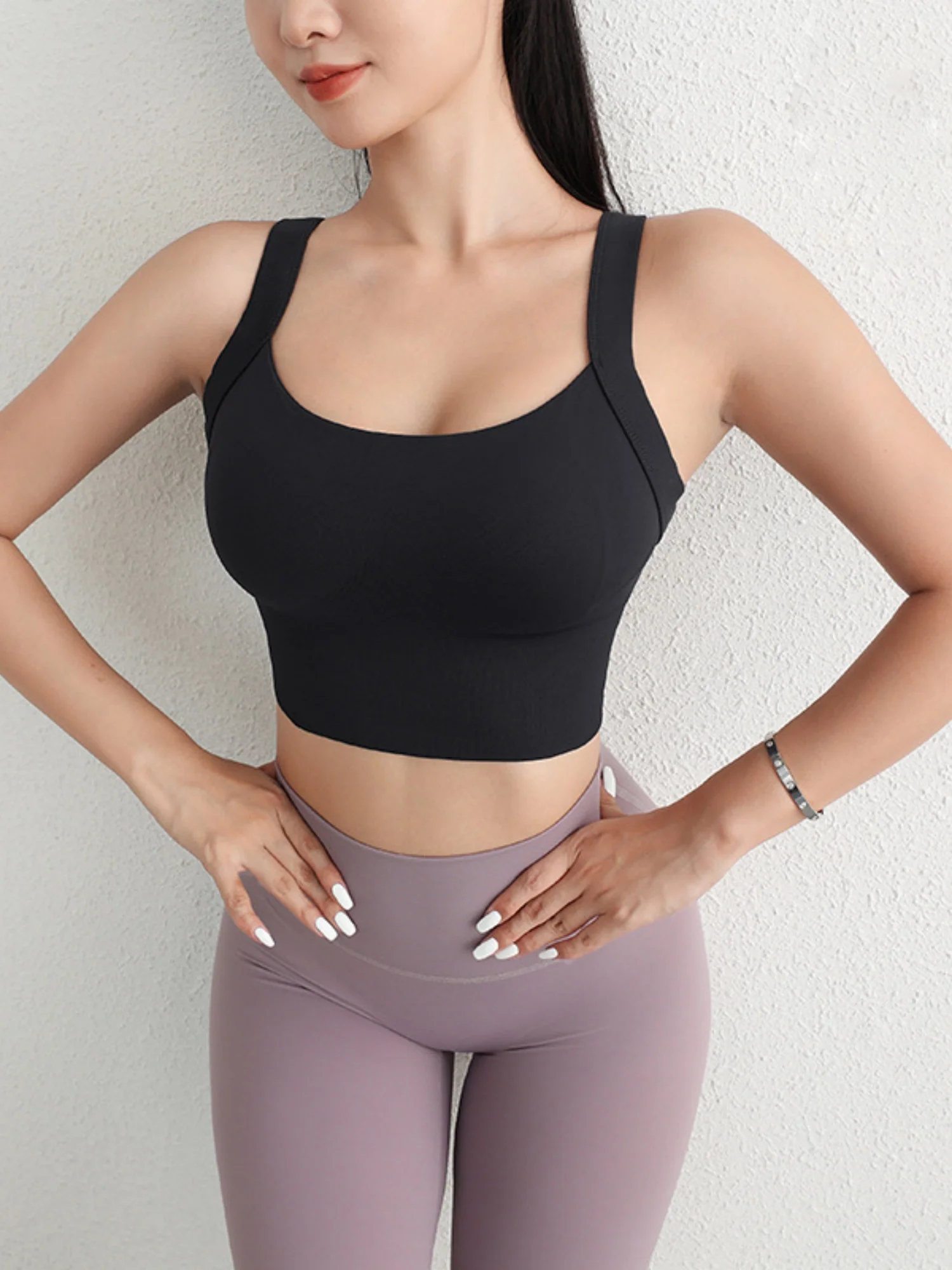 Color-blocked All-in-one Earthquake-resistant Gathering Sports Bra - Image 5