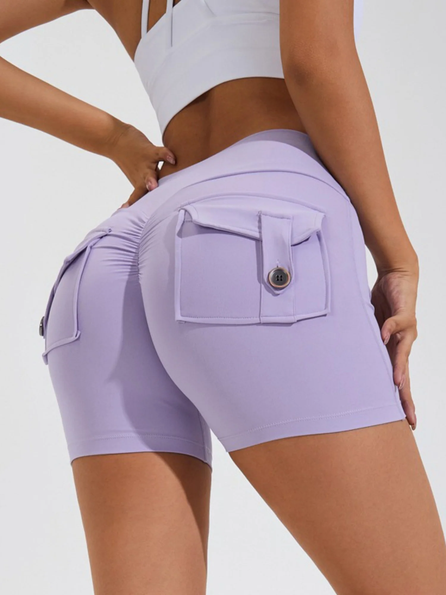Bare-feel Pocket High-waisted, Tummy-flattening, And Butt-lifting Yoga Shorts - Image 13