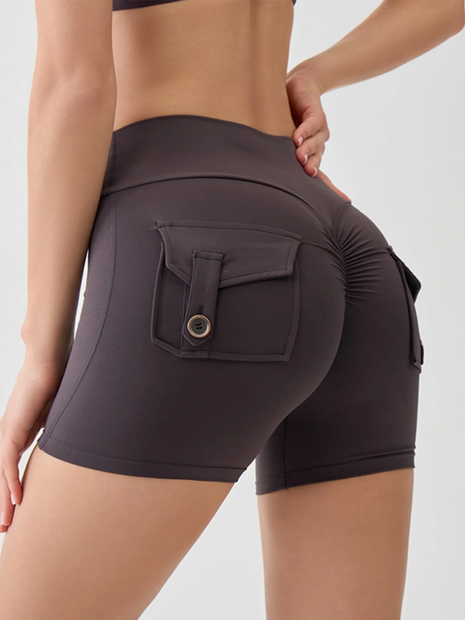 Bare-feel Pocket High-waisted, Tummy-flattening, And Butt-lifting Yoga Shorts - Image 17