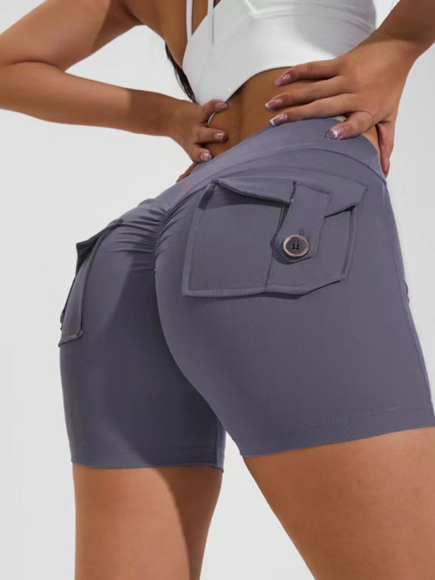 Bare-feel Pocket High-waisted, Tummy-flattening, And Butt-lifting Yoga Shorts - Image 18