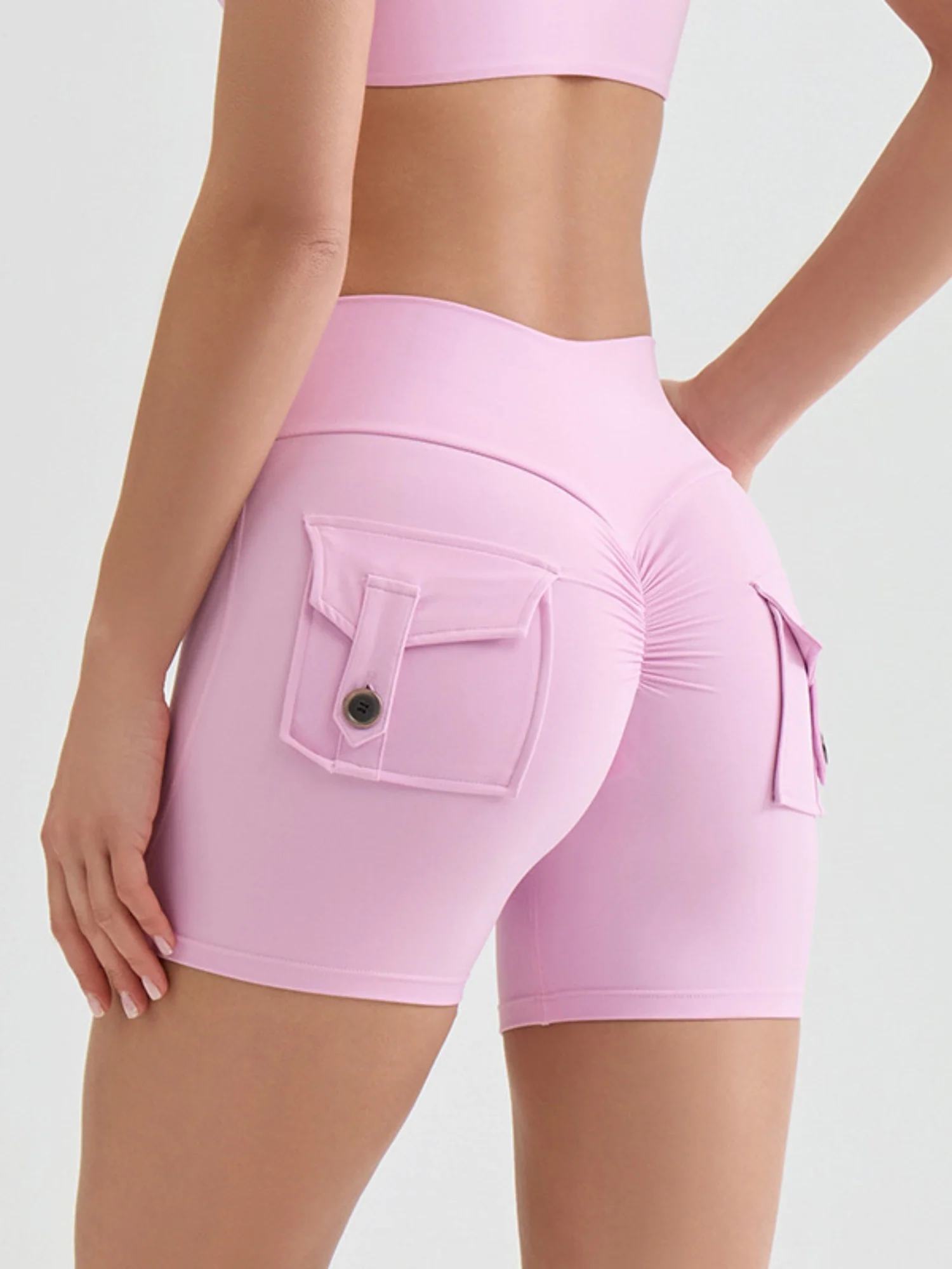 Bare-feel Pocket High-waisted, Tummy-flattening, And Butt-lifting Yoga Shorts - Image 19