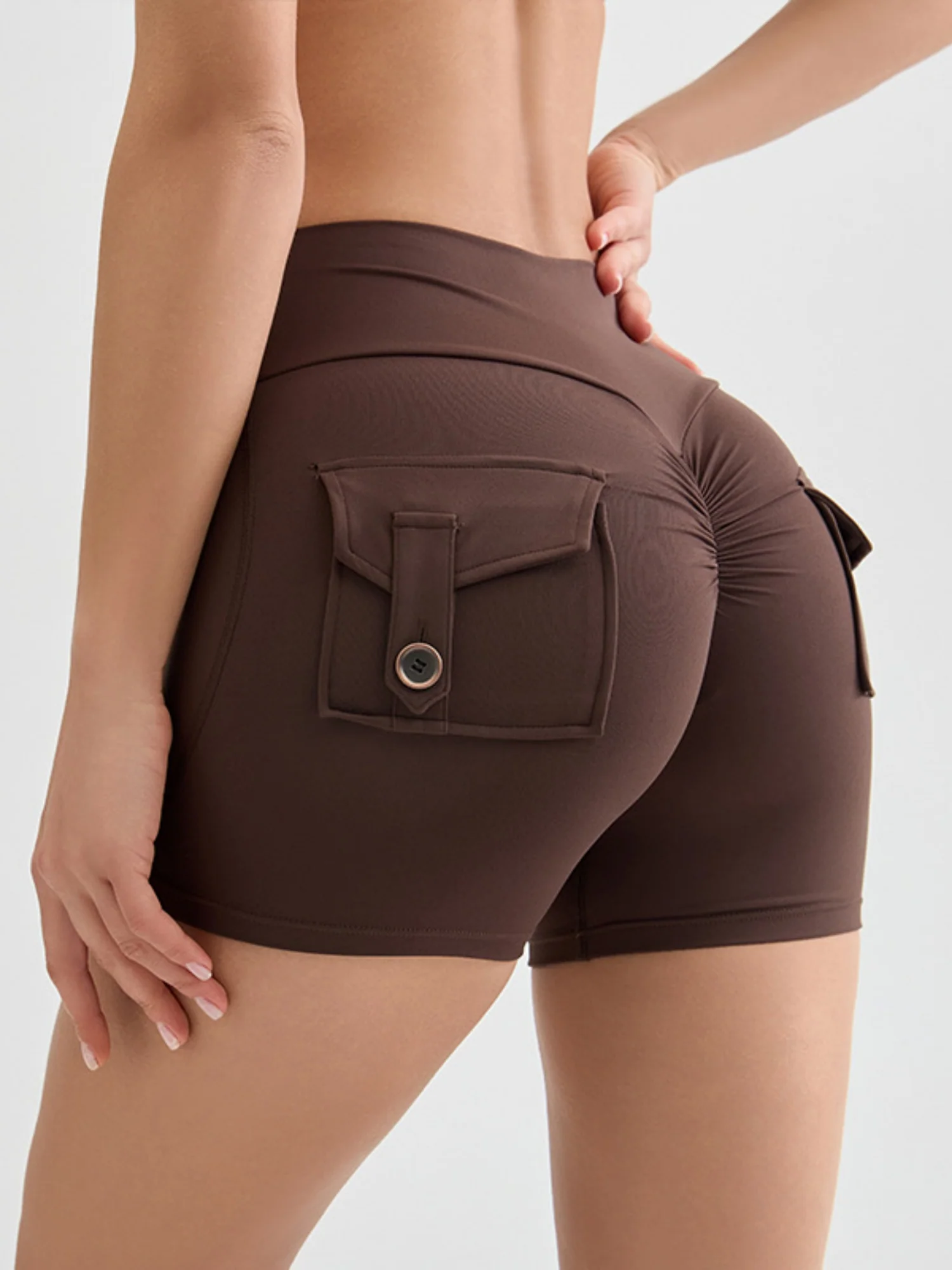 Bare-feel Pocket High-waisted, Tummy-flattening, And Butt-lifting Yoga Shorts - Image 20