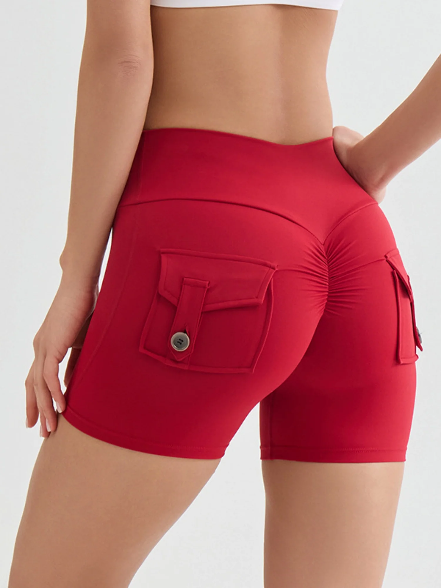 Bare-feel Pocket High-waisted, Tummy-flattening, And Butt-lifting Yoga Shorts - Image 21