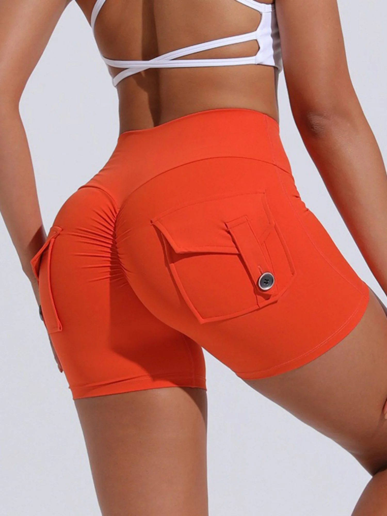 Bare-feel Pocket High-waisted, Tummy-flattening, And Butt-lifting Yoga Shorts - Image 3