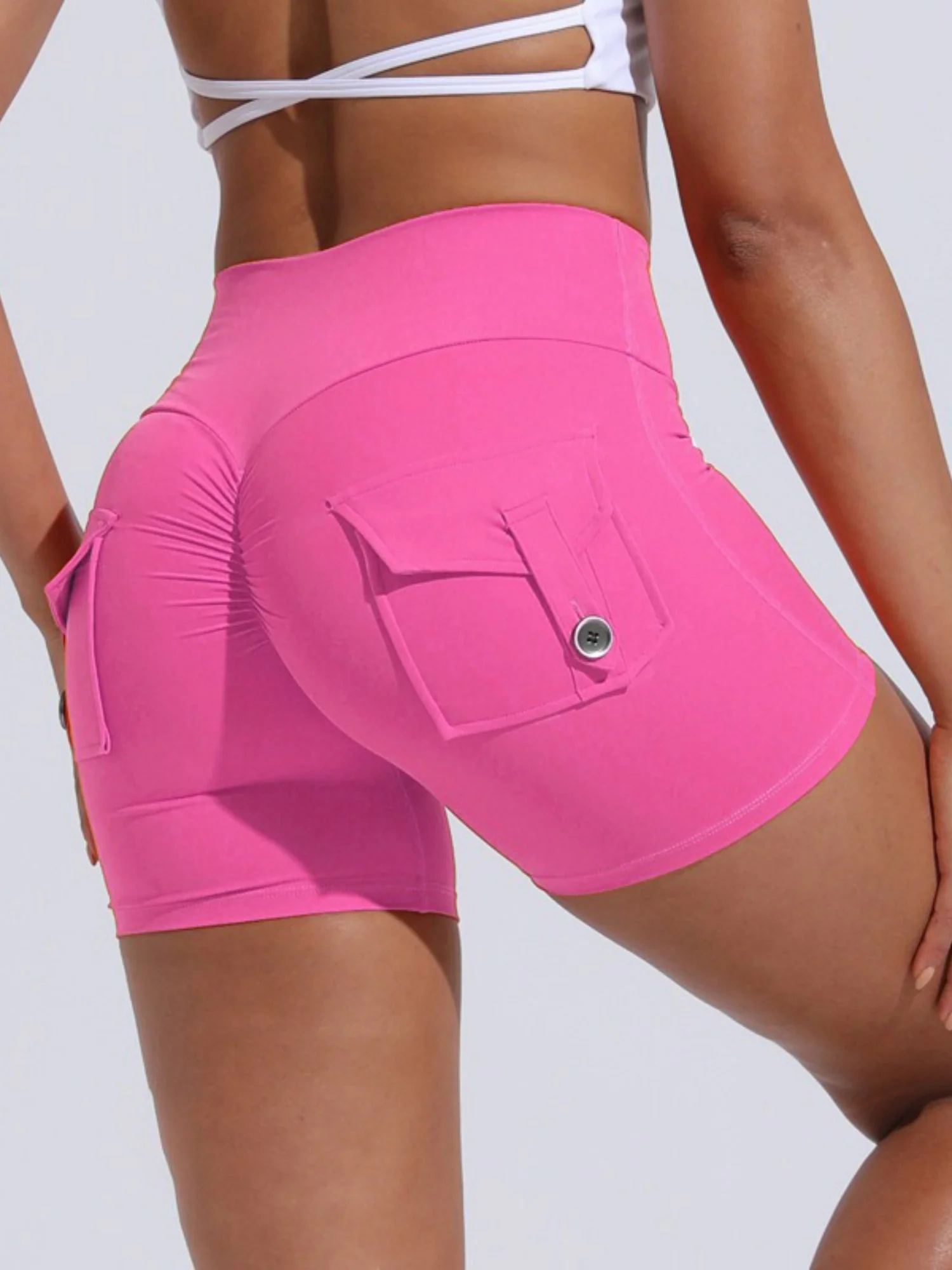 Bare-feel Pocket High-waisted, Tummy-flattening, And Butt-lifting Yoga Shorts - Image 5