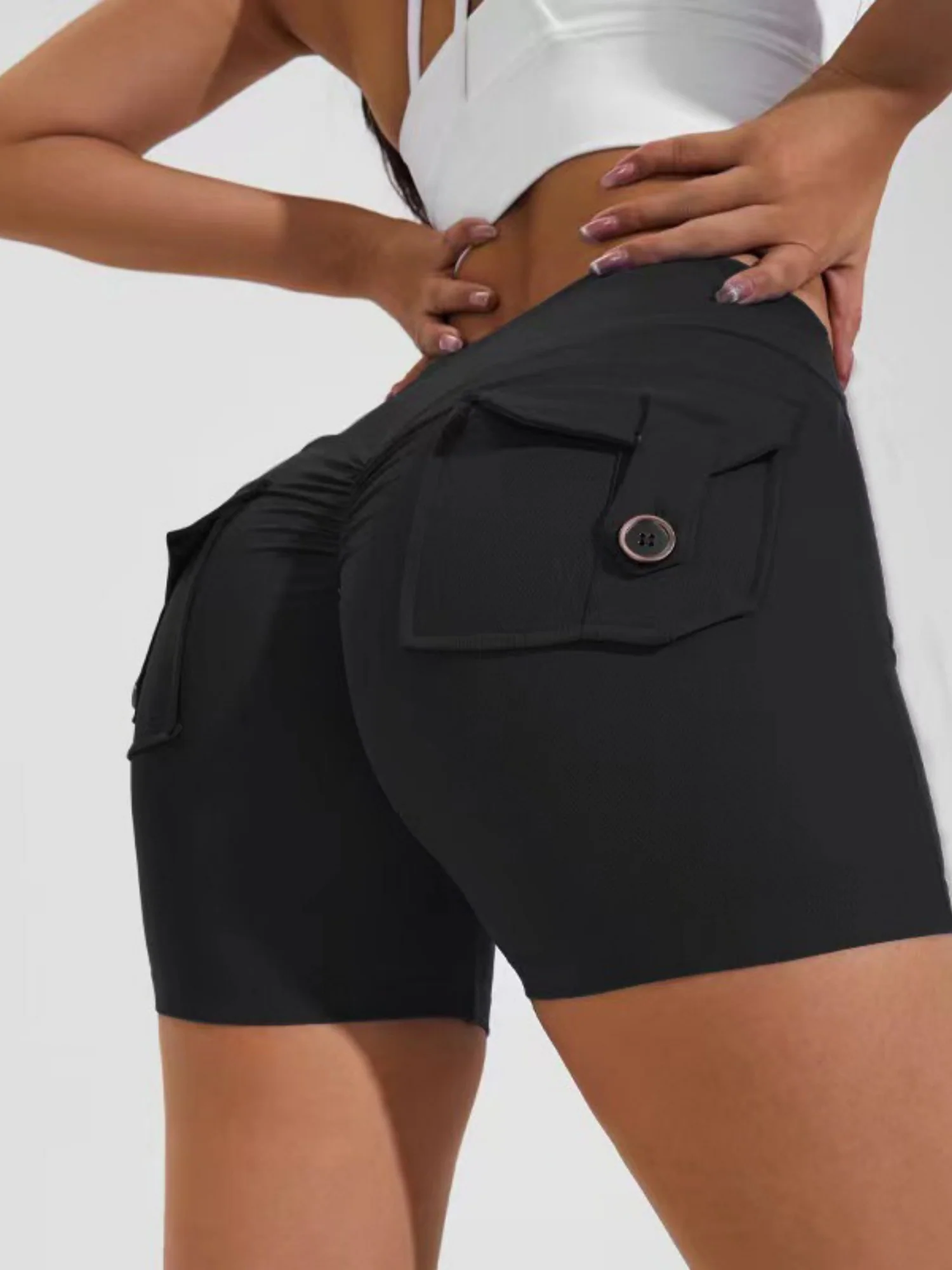 Bare-feel Pocket High-waisted, Tummy-flattening, And Butt-lifting Yoga Shorts - Image 8