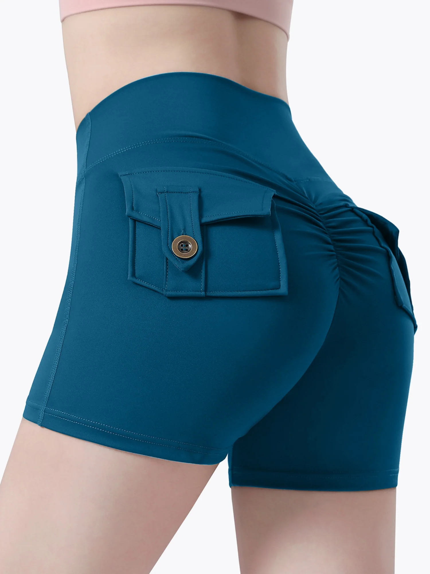 Bare-feel Pocket High-waisted, Tummy-flattening, And Butt-lifting Yoga Shorts - Image 10
