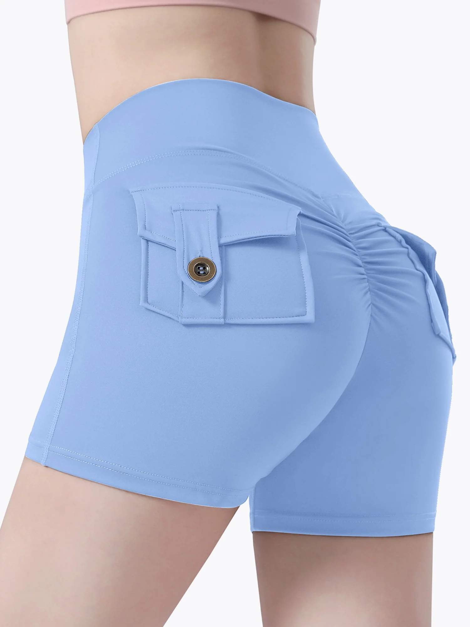 Bare-feel Pocket High-waisted, Tummy-flattening, And Butt-lifting Yoga Shorts - Image 12