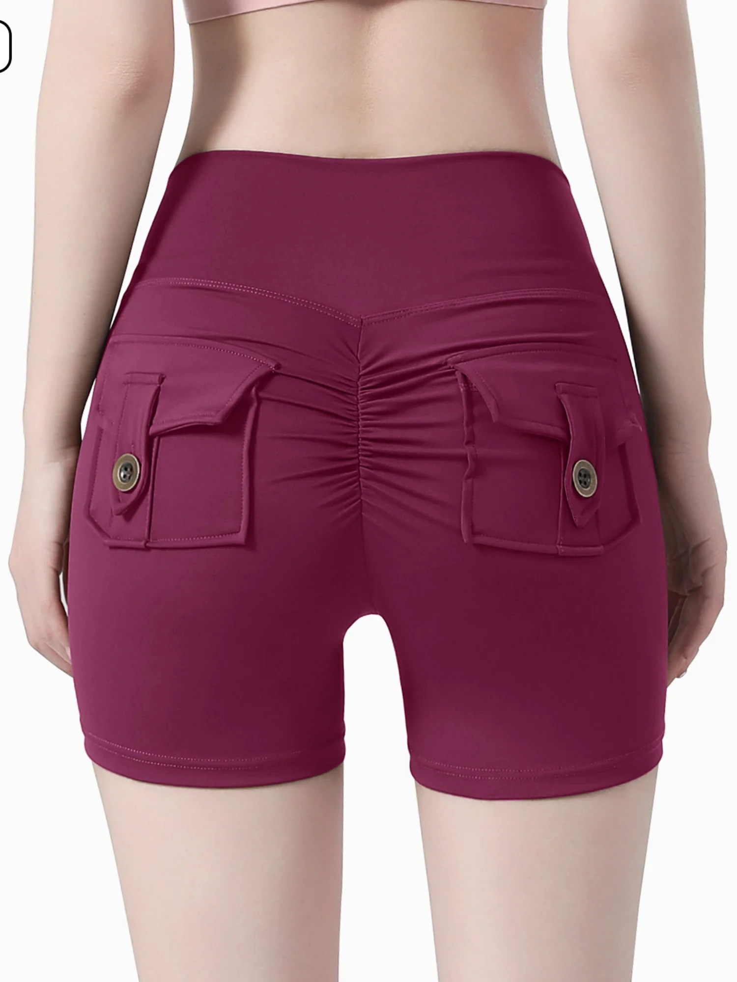 Bare-feel Pocket High-waisted, Tummy-flattening, And Butt-lifting Yoga Shorts - Image 2