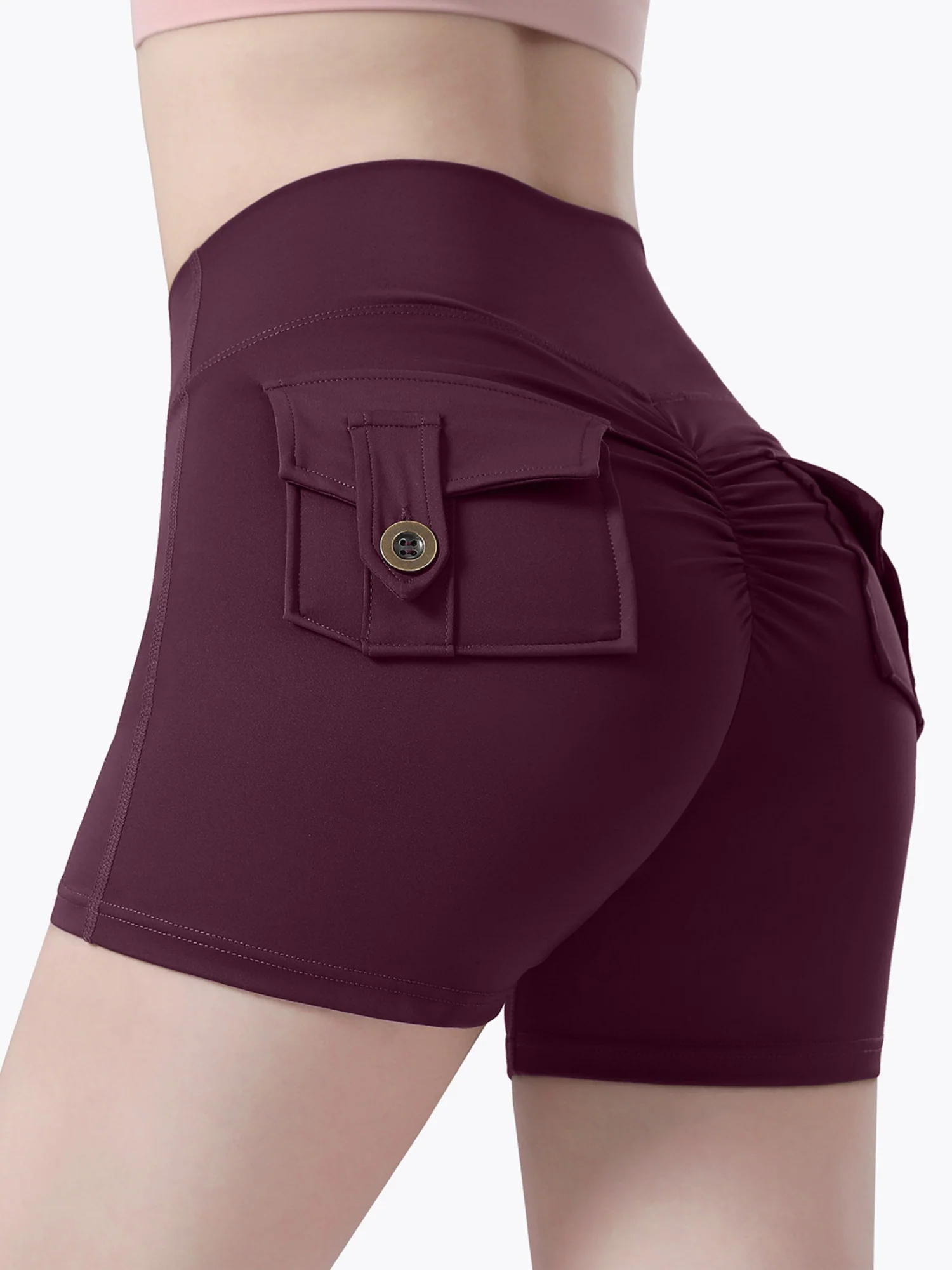 Bare-feel Pocket High-waisted, Tummy-flattening, And Butt-lifting Yoga Shorts - Image 5