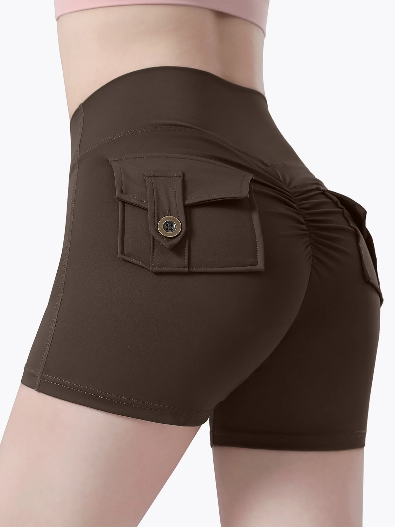 Bare-feel Pocket High-waisted, Tummy-flattening, And Butt-lifting Yoga Shorts - Image 8