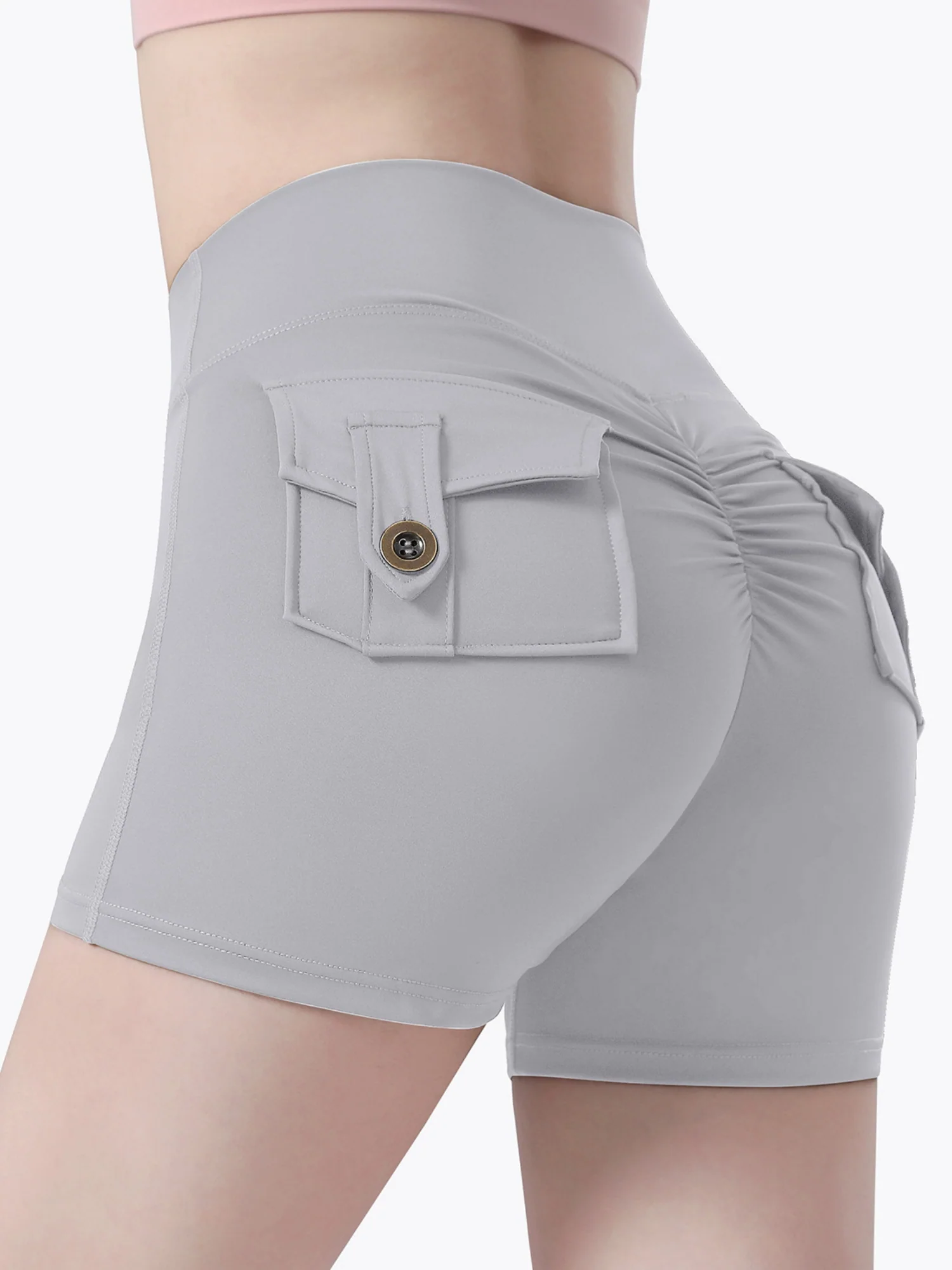 Bare-feel Pocket High-waisted, Tummy-flattening, And Butt-lifting Yoga Shorts - Image 9