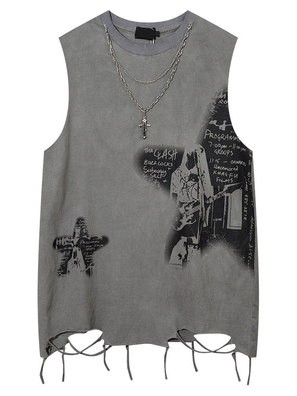 Letter Printed Loose-fit Ins Tank Tops - Image 8