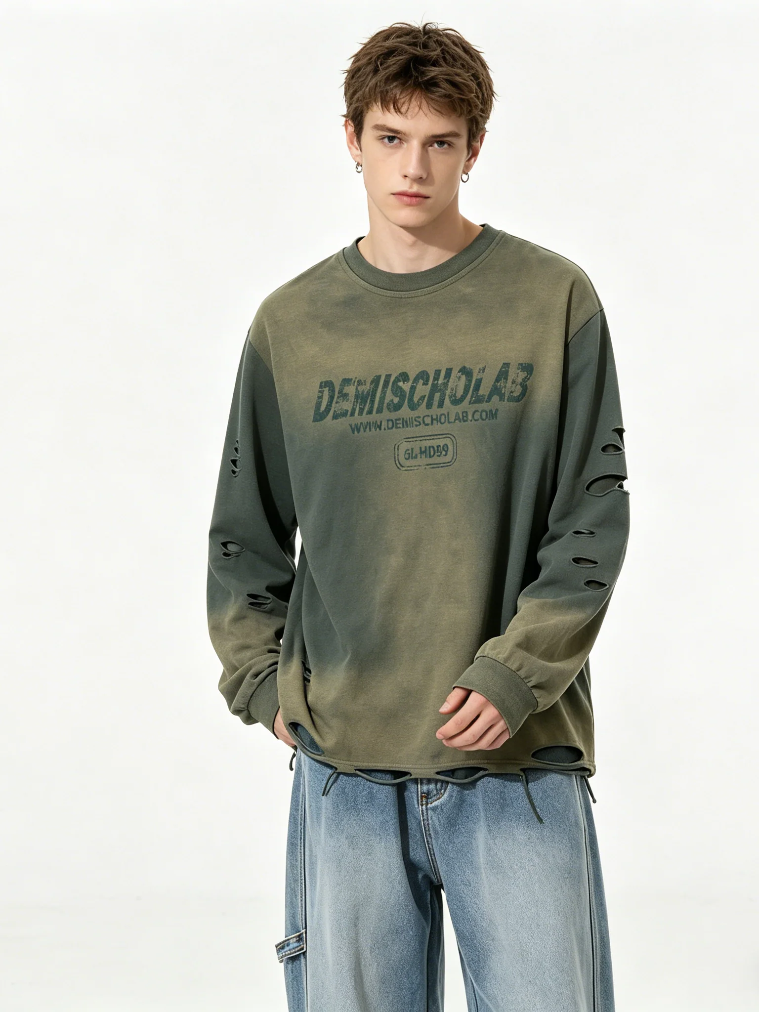 Hole Loose-fit Personality T-shirts
