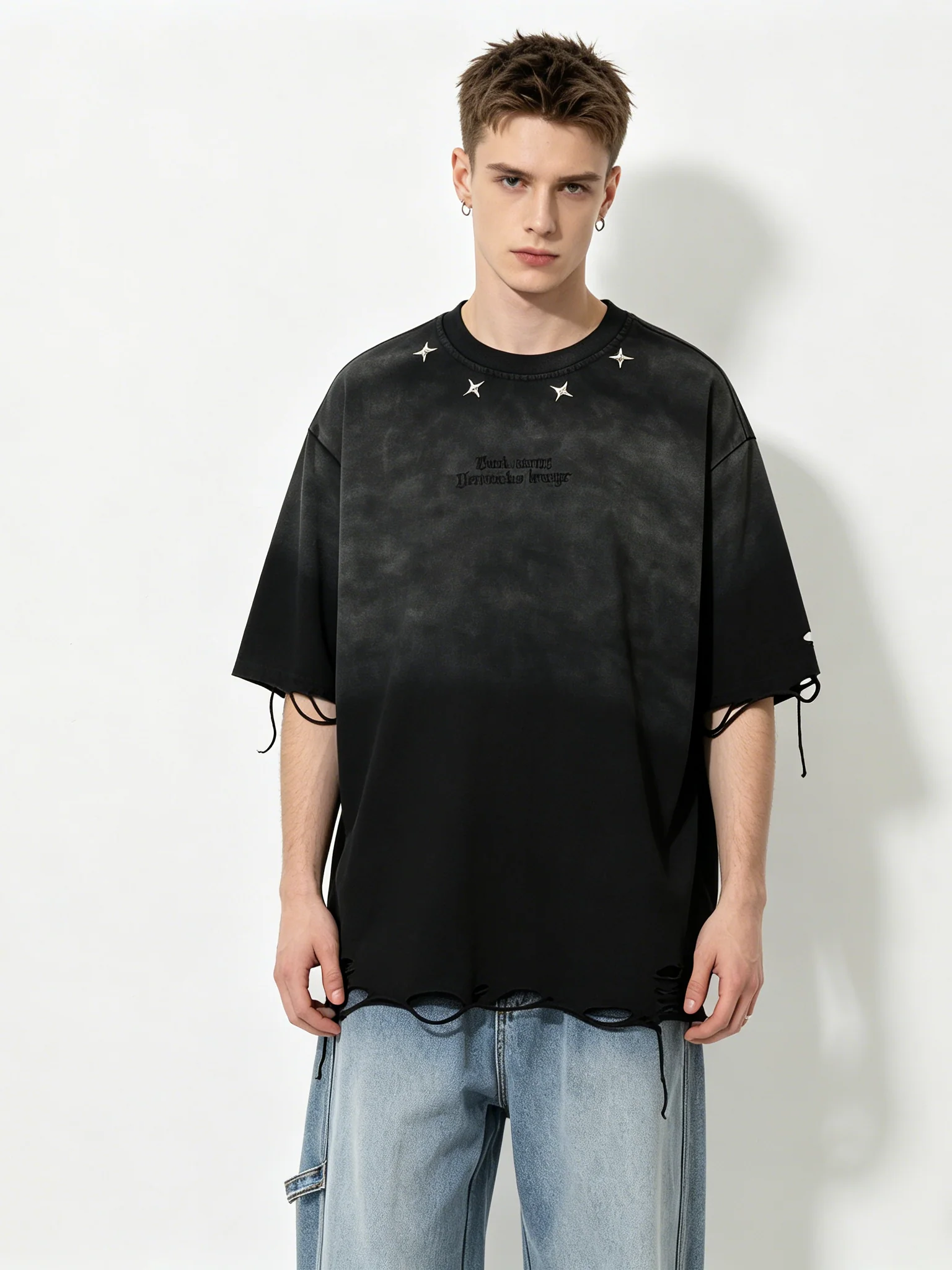 Distressed Ins Loose-fit Vintage T-shirts