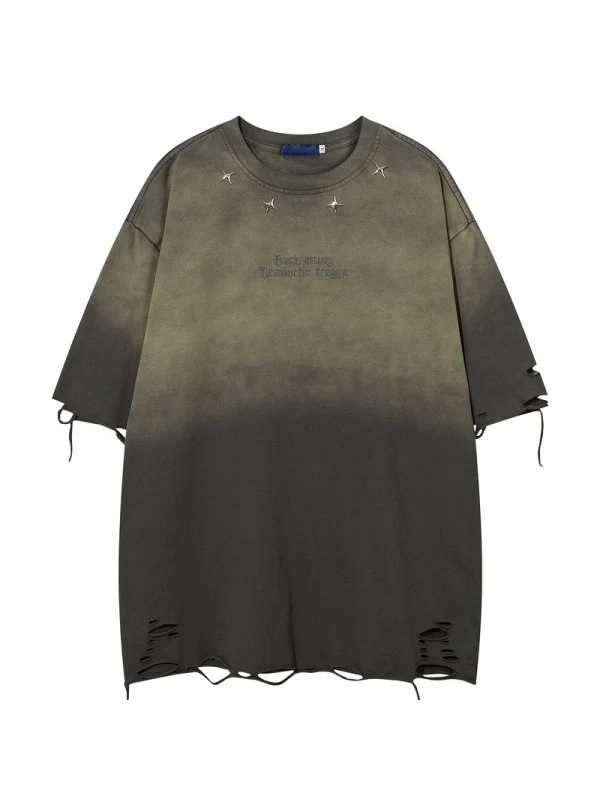 Distressed Ins Loose-fit Vintage T-shirts - Image 3