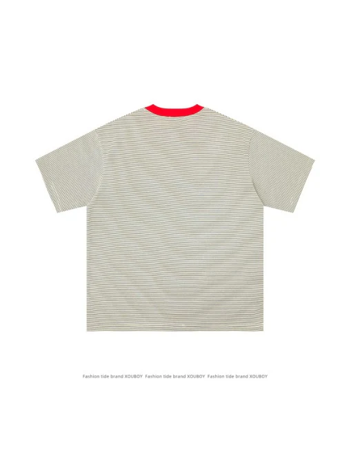 Retro Letter Embroidery Loose-fit T-shirts - Image 6
