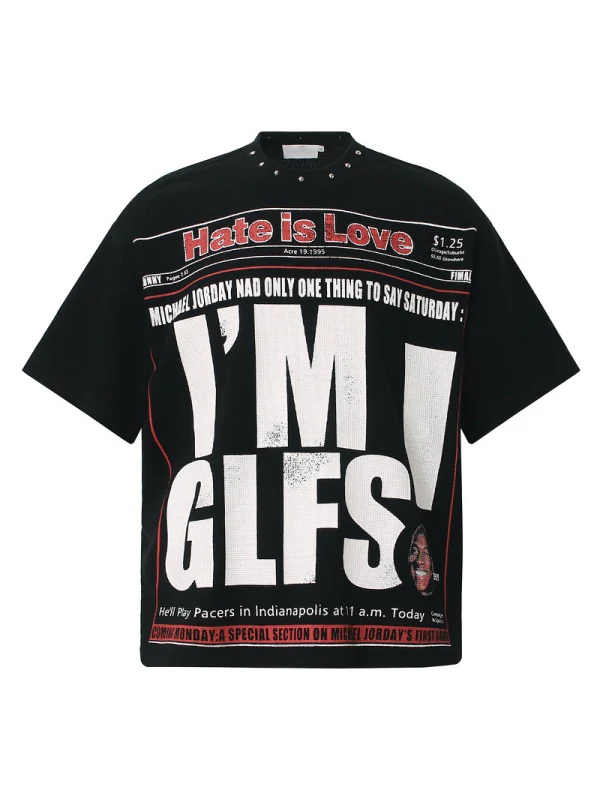 Studs Dark Ins Slogan Printed T-shirts - Image 5