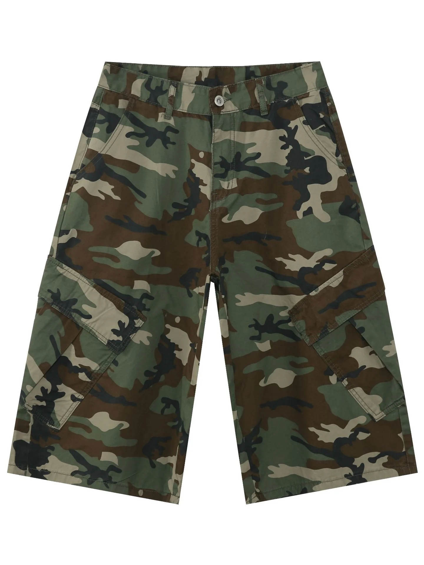 Multiple Pockets Camouflage Denim Tooling Shorts - Image 6