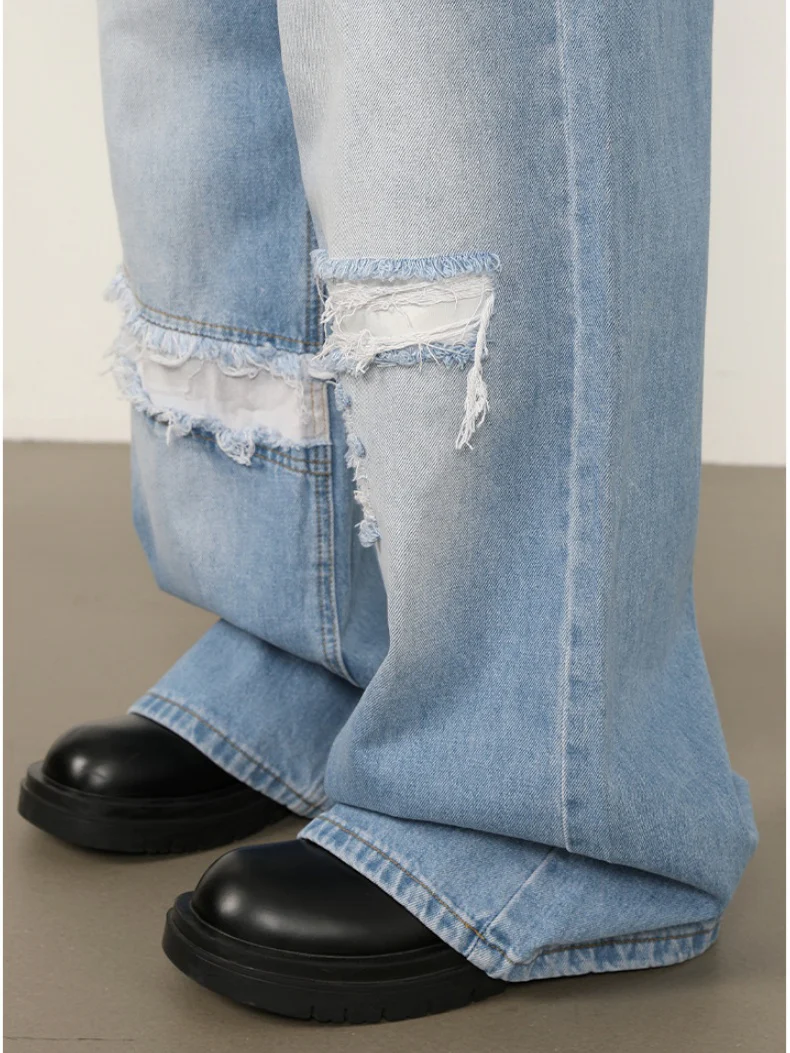 Patch Fake Hole Patchwork Jeans - Image 10