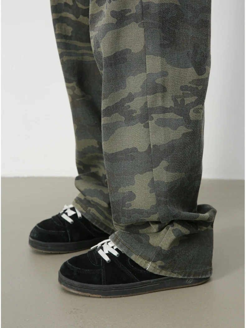 Camouflage Ins Loose-fit Straight-fit Wide-leg Jeans - Image 10
