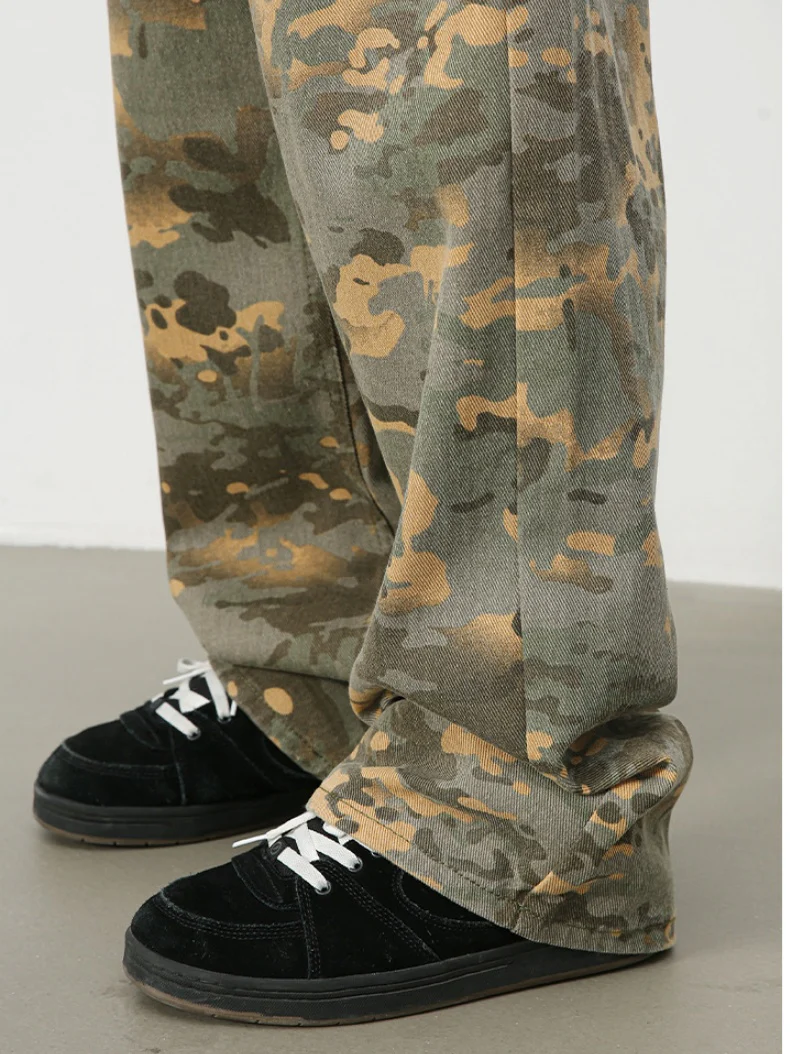 Camouflage Ins Loose-fit Straight-fit Wide-leg Jeans - Image 14