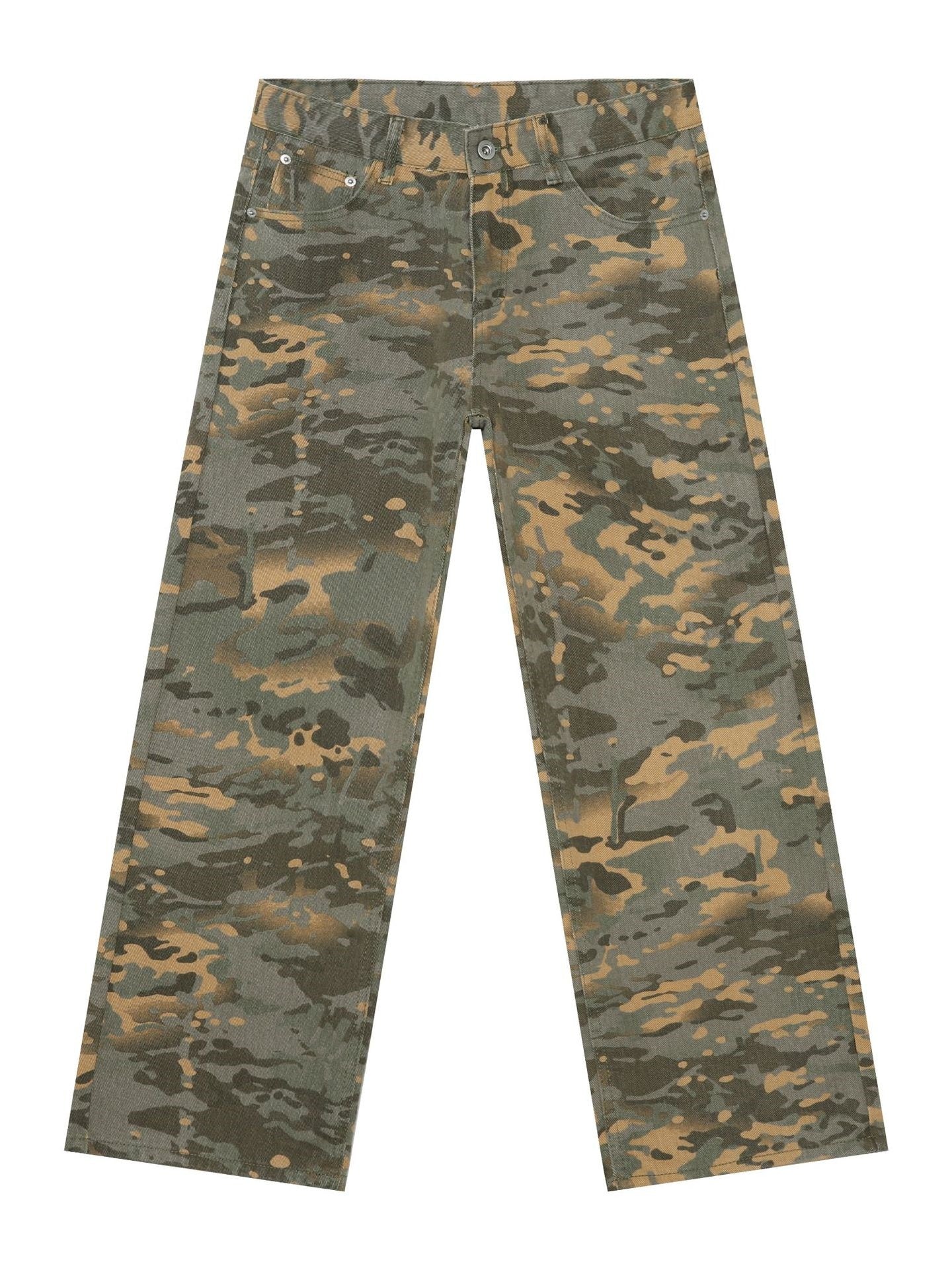 Camouflage Ins Loose-fit Straight-fit Wide-leg Jeans - Image 15