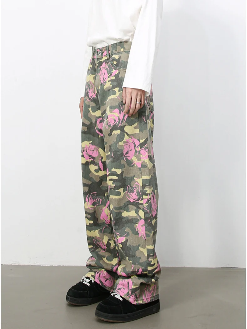 Camouflage Ins Loose-fit Straight-fit Wide-leg Jeans - Image 2