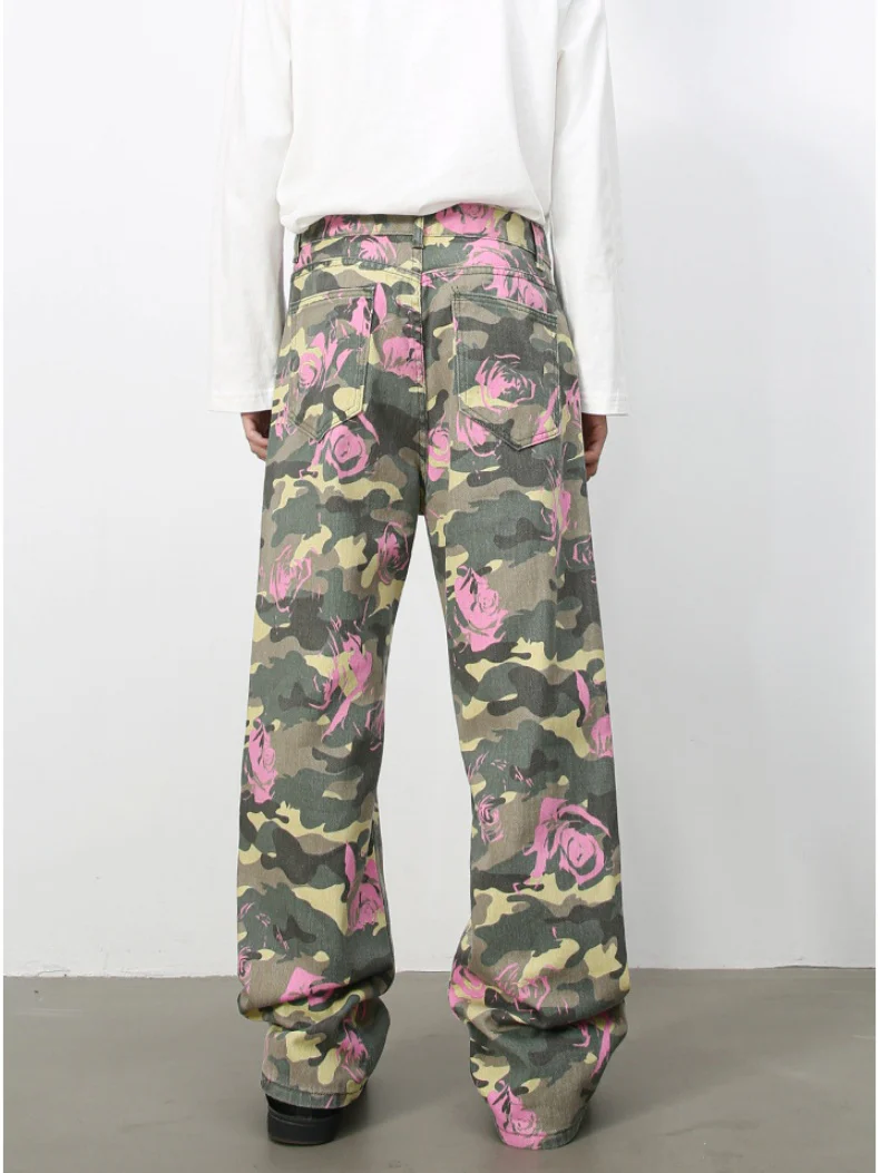 Camouflage Ins Loose-fit Straight-fit Wide-leg Jeans - Image 3