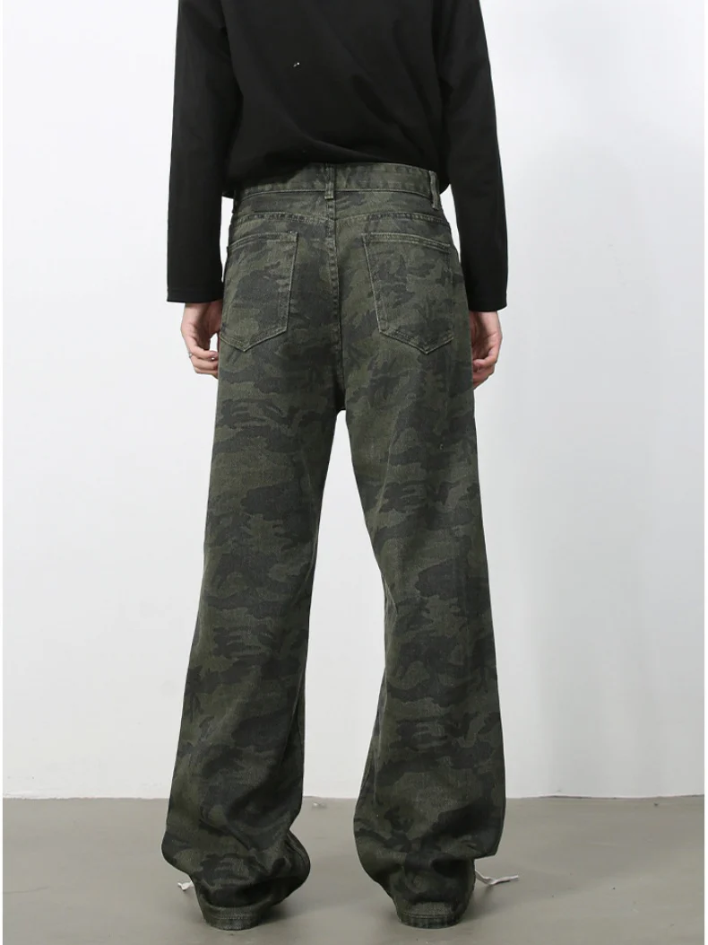 Camouflage Ins Loose-fit Straight-fit Wide-leg Jeans - Image 7