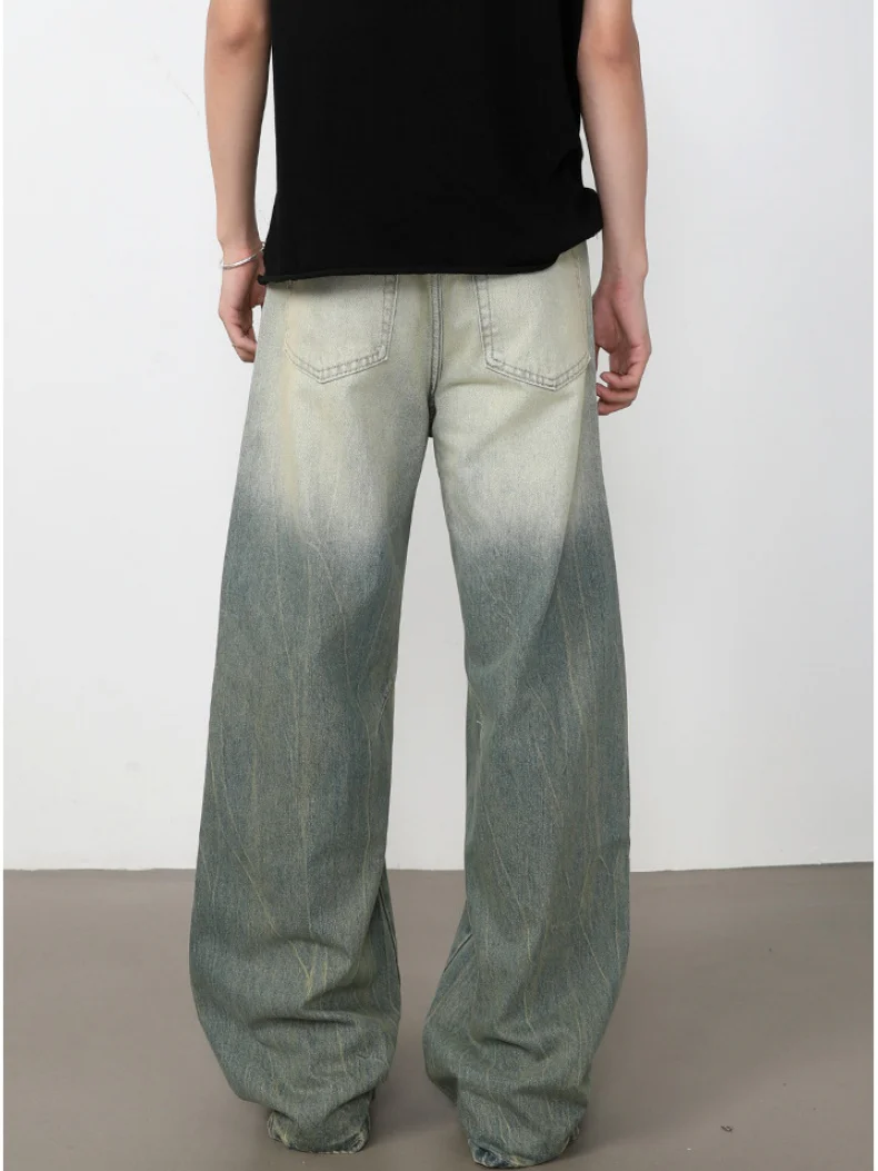 Retro Washed Patchwork Distressed Jeans - Image 10