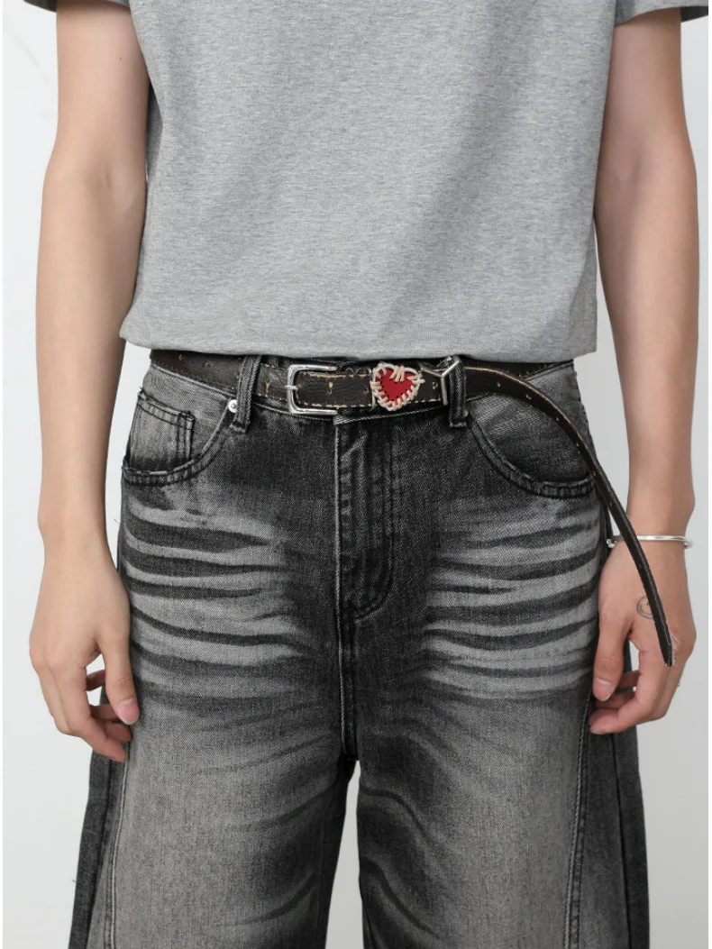 Retro Washed Patchwork Distressed Jeans - Image 5