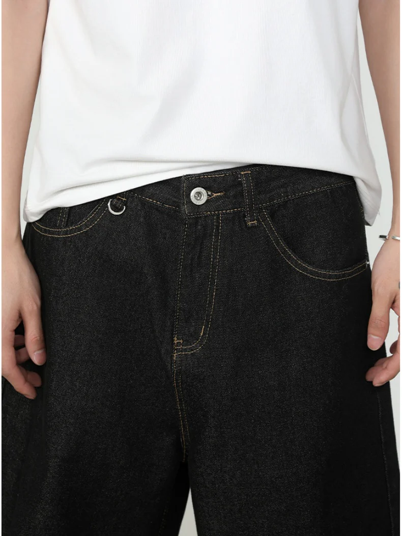 Retro Five Points Loose-fit Leisure Denim Shorts - Image 5