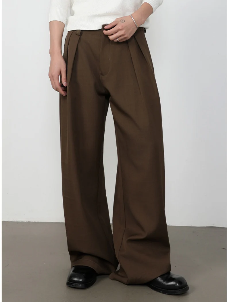 Stereo Double Pleat A-shape Loose-fit Dress Pants Pants - Image 7