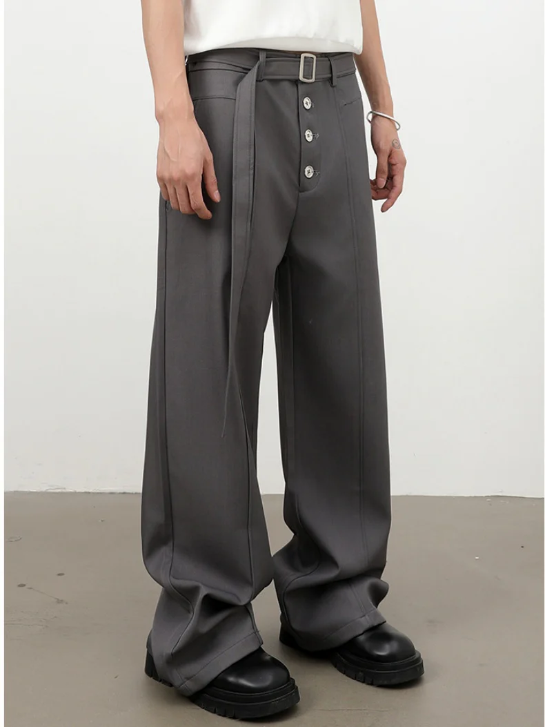 Stereo Multiple Buttons Straight-fit Dress Pants Pants - Image 2