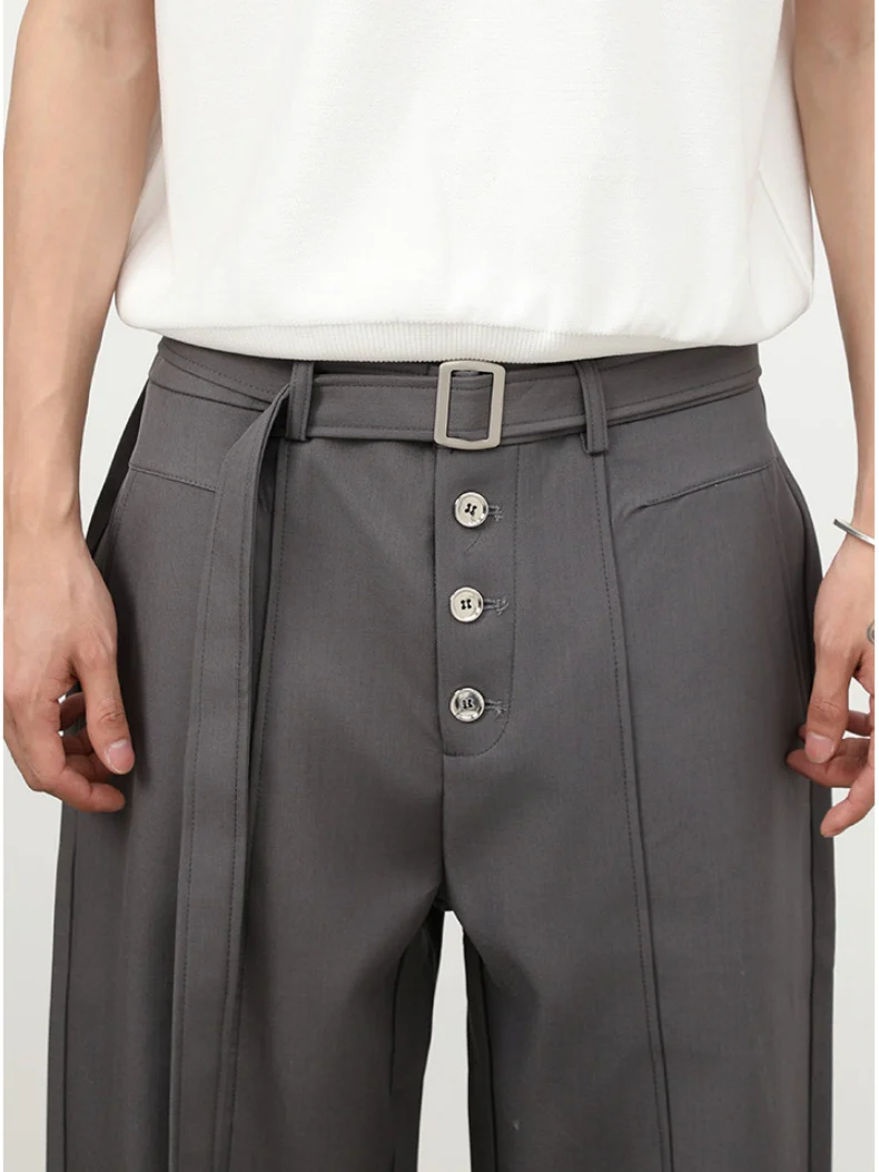 Stereo Multiple Buttons Straight-fit Dress Pants Pants - Image 4