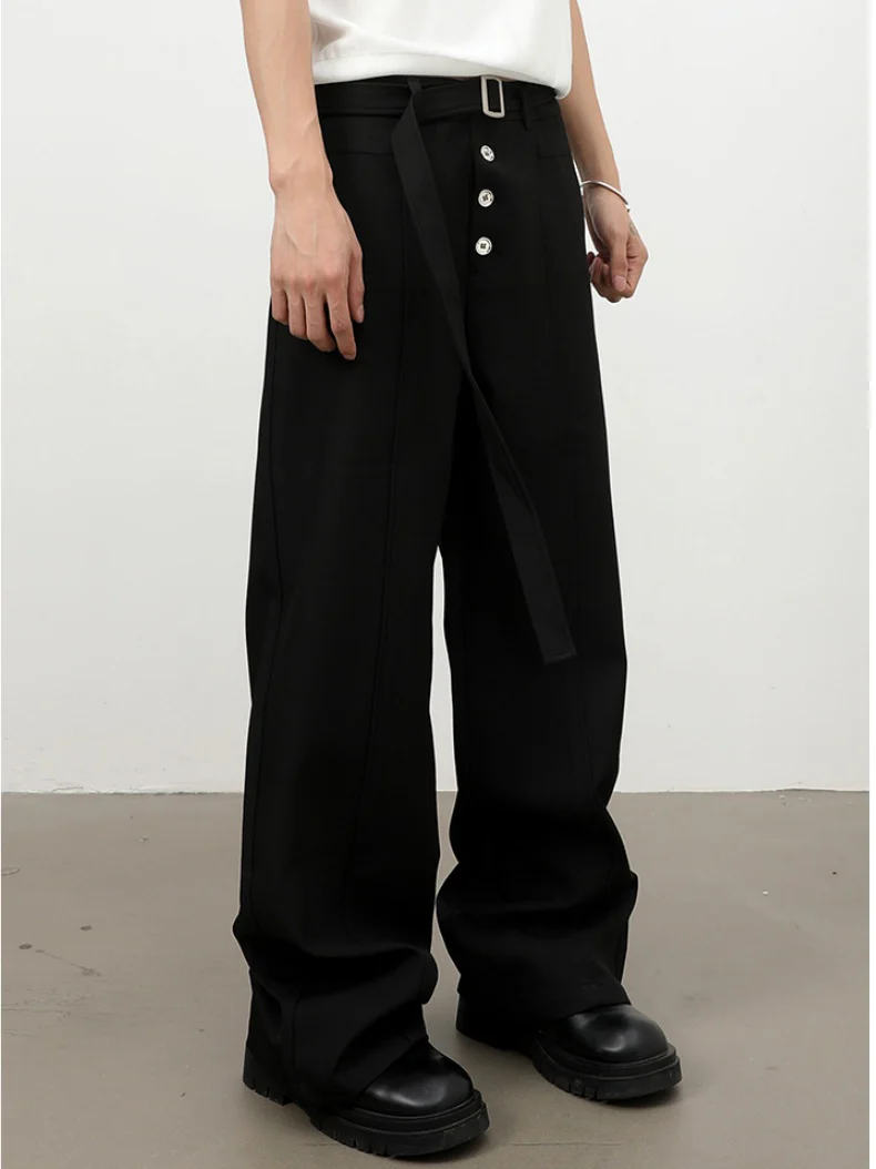 Stereo Multiple Buttons Straight-fit Dress Pants Pants - Image 8