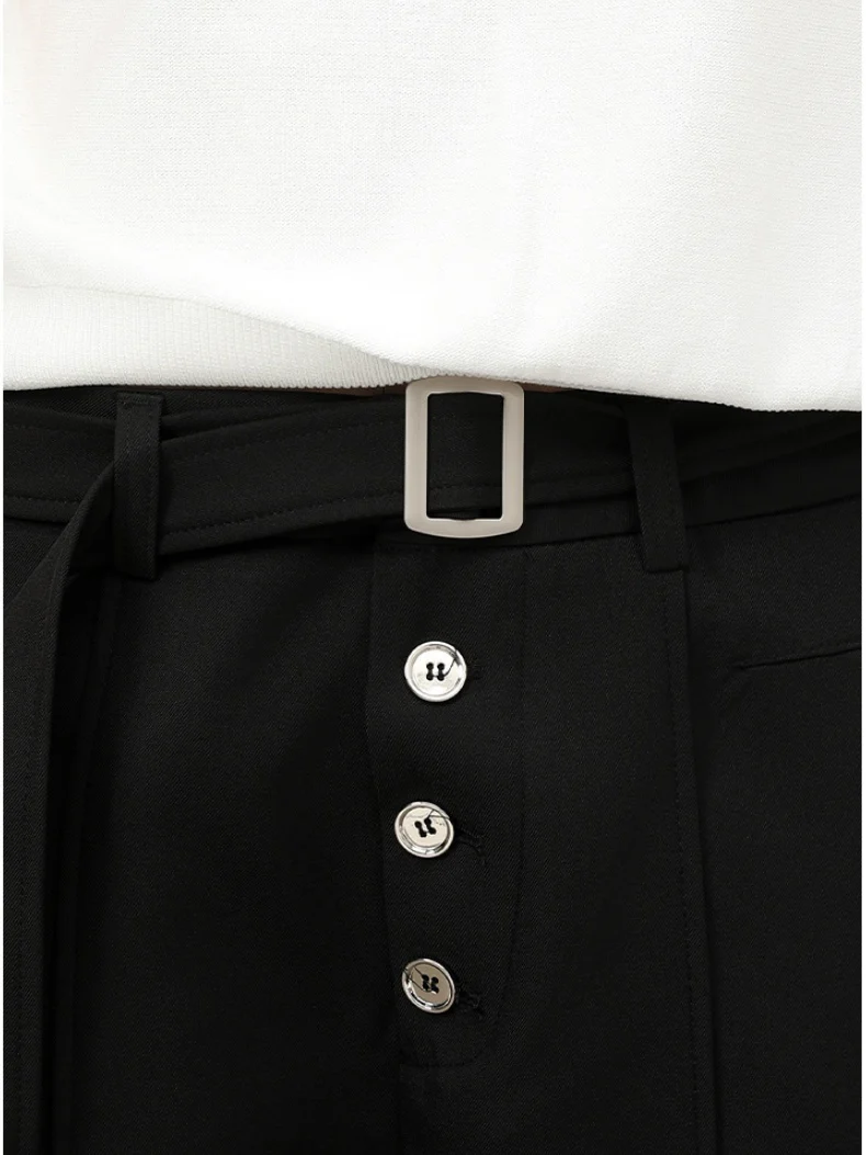 Stereo Multiple Buttons Straight-fit Dress Pants Pants - Image 9