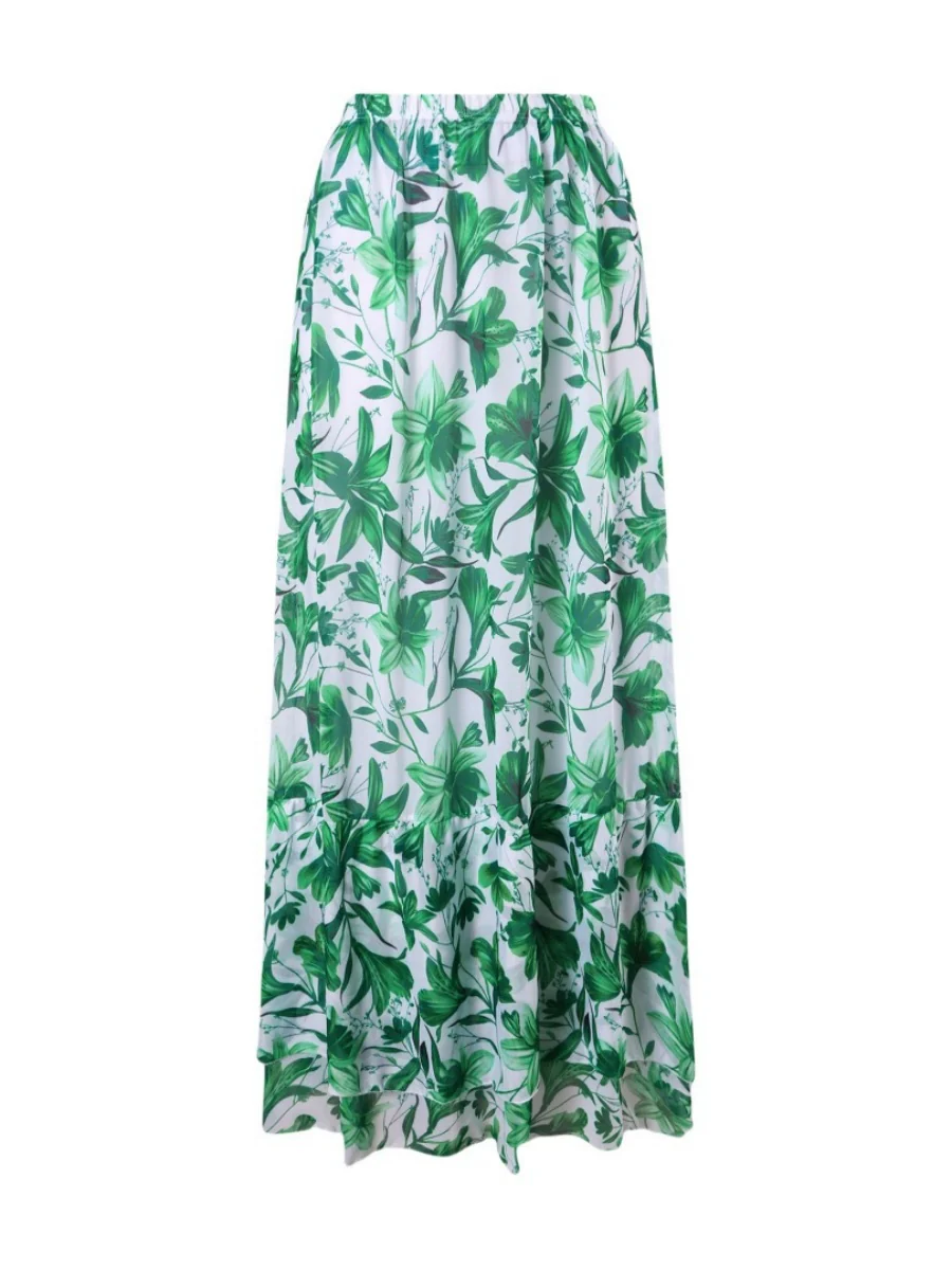 Blue And White Porcelain Print One-piece Slimming And Figure-flattering Long Swimsuit And Sun Protection Dress Two-piece Set - Image 16