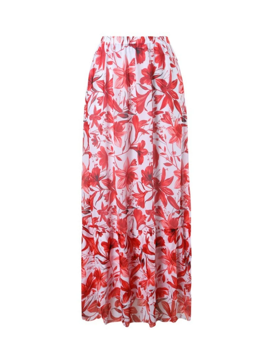 Blue And White Porcelain Print One-piece Slimming And Figure-flattering Long Swimsuit And Sun Protection Dress Two-piece Set - Image 23