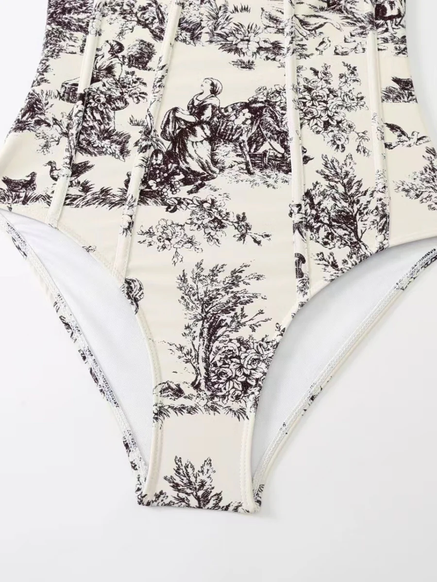 One-piece Swimsuit, Tight-fitting And Slimming, Retro-style Strappy - Image 12